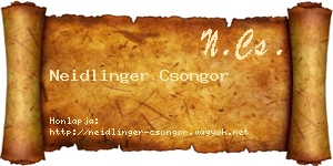 Neidlinger Csongor névjegykártya